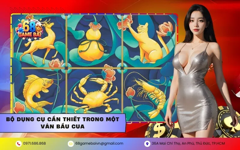 Bộ dụng cụ cần thiết trong một ván Bầu Cua